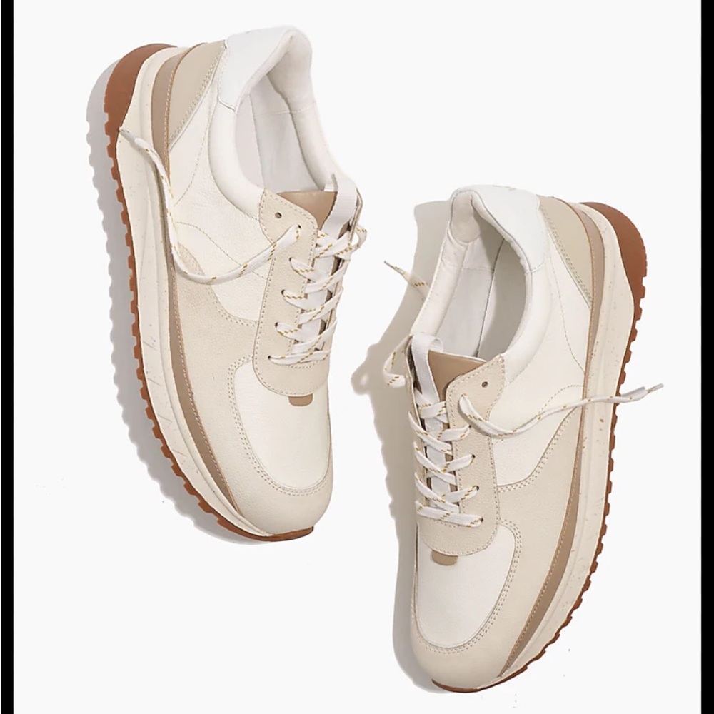 Madewell Cream and Tan Sneakers